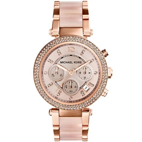 michael kors blush watch leather|Michael Kors leather strap watch.